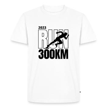 Courir 300km - T-shirt Premium bio Homme - blanc - Devant - Nico (187cm)