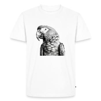 Parrot in pencil - Men's Premium Organic T-Shirt - white - Front - Nico (187cm)