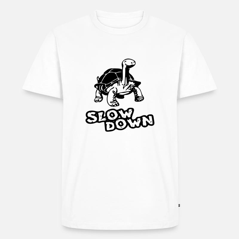 verlangsamen - Männer Premium Bio T-Shirt - Weiß