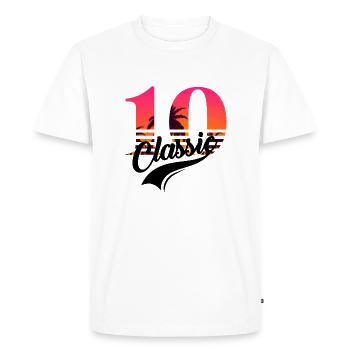 10th anniversary-10 years - Men's Premium Organic T-Shirt - white - Front - Nico (187cm)