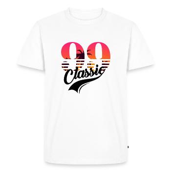Vintage 1999-99th Anniversary - Men's Premium Organic T-Shirt - white - Front - Nico (187cm)
