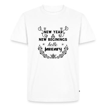 new year new begining hello january - Men's Premium Organic T-Shirt - white - Front - Nico (187cm)