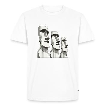 3 Moai Stone Heads Stone Statues of Easter Island - Men's Premium Organic T-Shirt - white - Front - Nico (187cm)