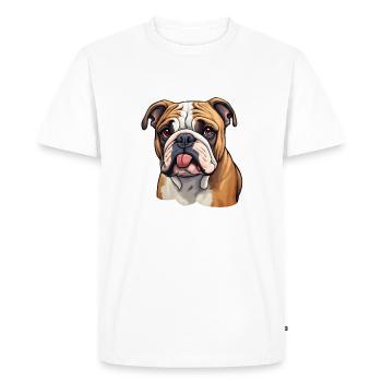 Bulldog head - Men's Premium Organic T-Shirt - white - Front - Nico (187cm)