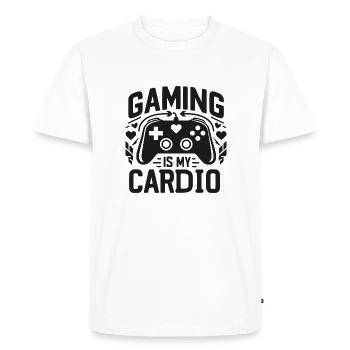 Gaming is My Cardio - Men's Premium Organic T-Shirt - white - Front - Nico (187cm)