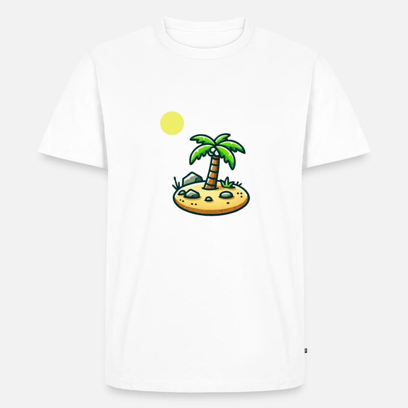 Insel Comic - Männer Premium Bio T-Shirt - Weiß