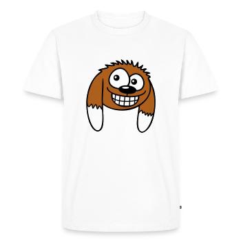 Dog looks funny grin happy smile fun - Men's Premium Organic T-Shirt - white - Front - Nico (187cm)