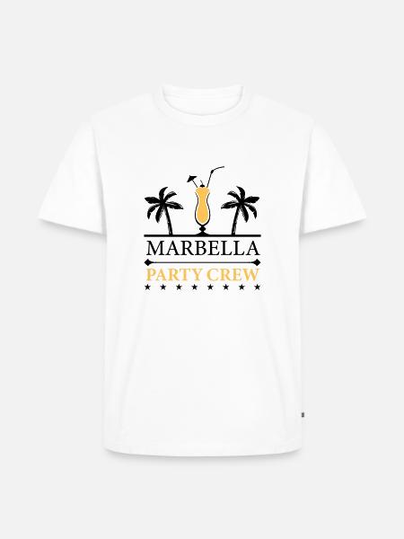 Equipaggio della festa di Marbella - Maglietta ecologica premium da uomo - bianco