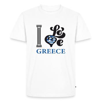 I love Greece - Men's Premium Organic T-Shirt - white - Front - Nico (187cm)