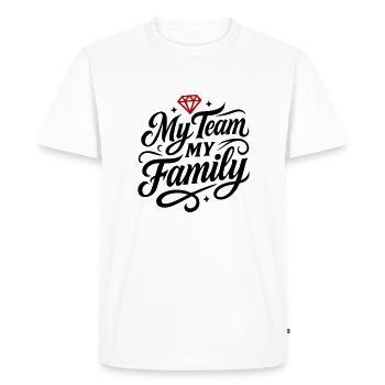 Mon équipe Famille Crew - T-shirt Premium bio Homme - blanc - Devant - Nico (187cm)