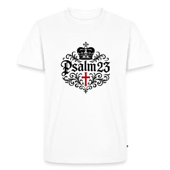 Psaume 23 Verset biblique - T-shirt Premium bio Homme - blanc - Devant - Nico (187cm)