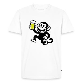Bière de singe drôle - T-shirt Premium bio Homme - blanc - Devant - Nico (187cm)