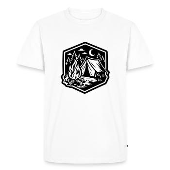 Tente de camping extérieure - T-shirt Premium bio Homme - blanc - Devant - Nico (187cm)