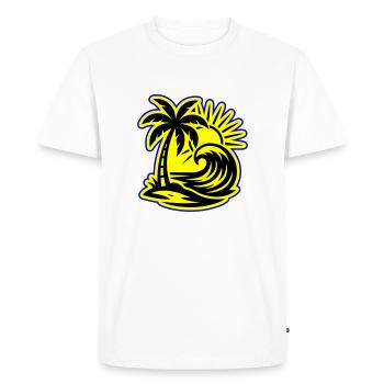 Island Summer Palm Tree - Men's Premium Organic T-Shirt - white - Front - Nico (187cm)