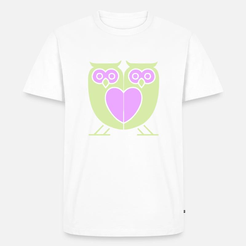 eulen - Männer Premium Bio T-Shirt - Weiß