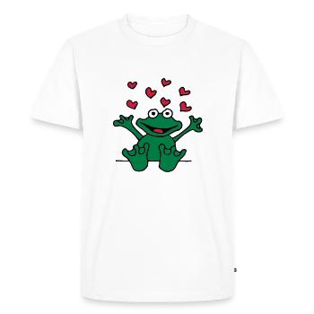 heart_frog_1220113c_a - T-shirt Premium bio Homme - blanc - Devant - Nico (187cm)