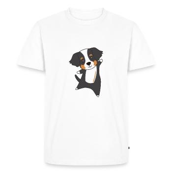 Chien mignon chiot bouvier bernois mignon - T-shirt Premium bio Homme - blanc - Devant - Nico (187cm)