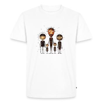 Mode créative et mystique - Famille de poupées vaudou - T-shirt Premium bio Homme - blanc - Devant - Nico (187cm)