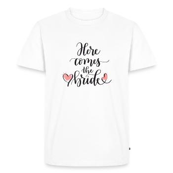 Voici la mariée - T-shirt Premium bio Homme - blanc - Devant - Nico (187cm)