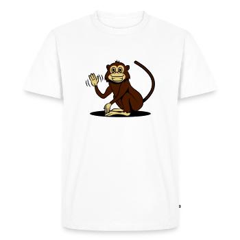 monkey funny loving wave - Men's Premium Organic T-Shirt - white - Front - Nico (187cm)