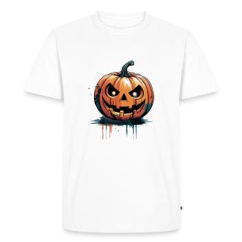 Citrouilles-lanternes d’Halloween - T-shirt Premium bio Homme - blanc - Devant - Nico (187cm)