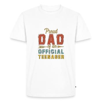 Fier papa d’un cadeau officiel pour adolescents - T-shirt Premium bio Homme - blanc - Devant - Nico (187cm)