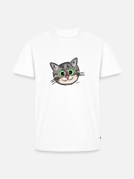 Kätzchen Lissy (smiling) - Männer Premium Bio T-Shirt - Weiß