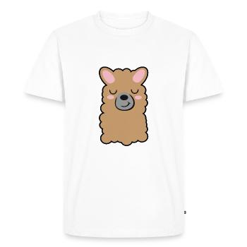 lama - Men's Premium Organic T-Shirt - white - Front - Nico (187cm)