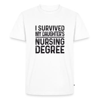 Je suis diplômée de l’école d’infirmières - T-shirt Premium bio Homme - blanc - Devant - Nico (187cm)