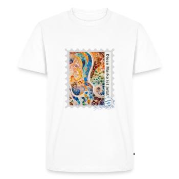 Illustration à l’aérographe « Abstract 04 » DE - T-shirt Premium bio Homme - blanc - Devant - Nico (187cm)