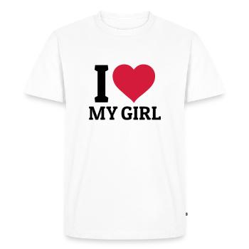 I love my Girl - T-shirt Premium bio Homme - blanc - Devant - Nico (187cm)