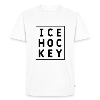 Hockey sur glace - Ice Hockey - T-shirt Premium bio Homme - blanc - Devant - Nico (187cm)