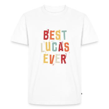 Best Lucas Ever First Name Retro Text Gift - Men's Premium Organic T-Shirt - white - Front - Nico (187cm)