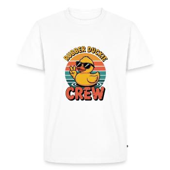 Rubber Ducks Crew Retro Yellow Rubber Duck - Men's Premium Organic T-Shirt - white - Front - Nico (187cm)