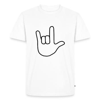 Emoji I love you sketch black - Men's Premium Organic T-Shirt - white - Front - Nico (187cm)