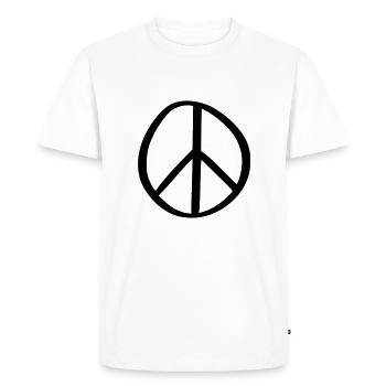 Peace Sign Drawing Peace Sketch black - Men's Premium Organic T-Shirt - white - Front - Nico (187cm)
