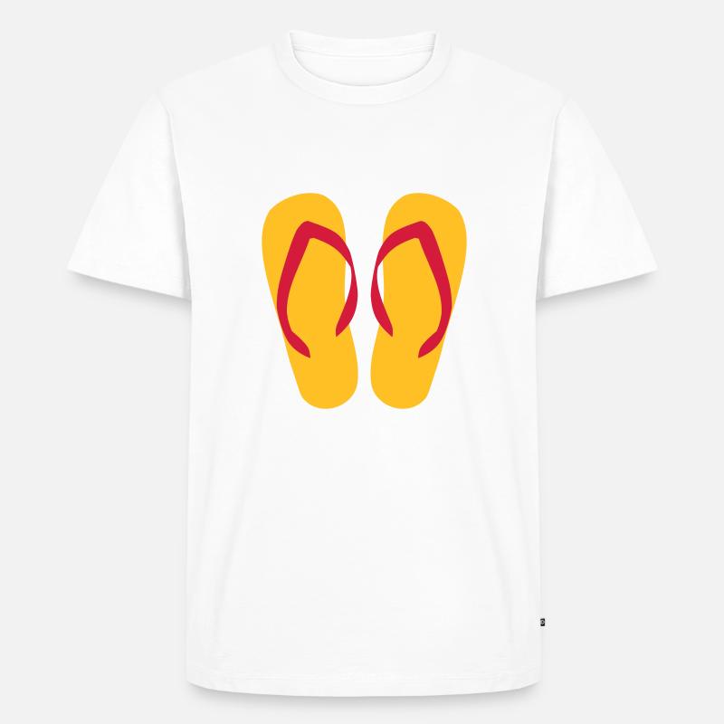 Flip Flops - Sommer - Männer Premium Bio T-Shirt - Weiß