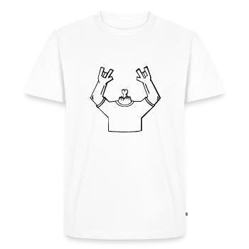 Idée cadeau cadeau sans tête - T-shirt Premium bio Homme - blanc - Devant - Nico (187cm)