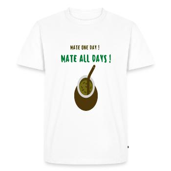 MATE ALL DAYS - T-shirt Premium bio Homme - blanc - Devant - Nico (187cm)