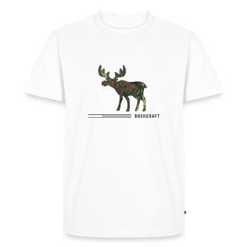 Bushcraft Carmoflage Wildcamping Survival Wild - Men's Premium Organic T-Shirt - white - Front - Nico (187cm)