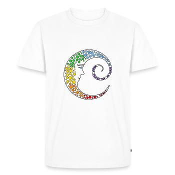 Rainbow Moon - Men's Premium Organic T-Shirt - white - Front - Nico (187cm)