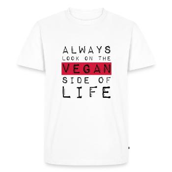 VEGAN SIDE OF LIFE - Men's Premium Organic T-Shirt - white - Front - Nico (187cm)