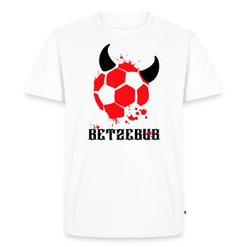 BETZEBUB Fußball mit Teufel Hörner Kaiserslautern - Männer Premium Bio T-Shirt - Weiß - Vorne - Nico (187cm)