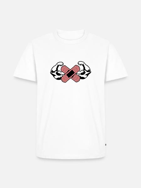 muscle arm bandage 1 - Men's Premium Organic T-Shirt - white