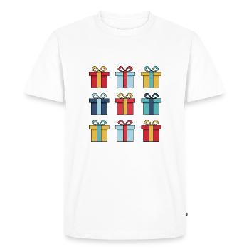 colourful packages for Christmas - Men's Premium Organic T-Shirt - white - Front - Nico (187cm)
