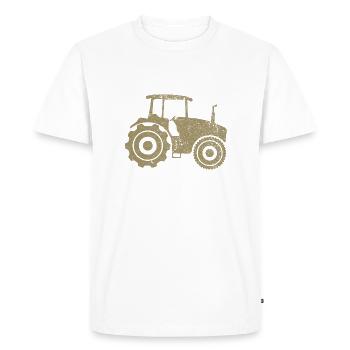 Silhouette de tracteur Farmer Grunge Design - T-shirt Premium bio Homme - blanc - Devant - Nico (187cm)
