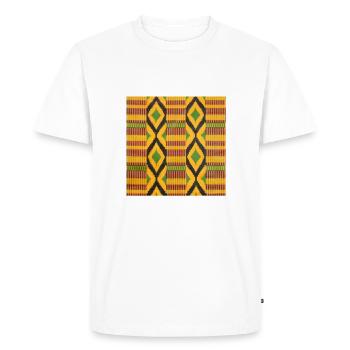 Motifs au losange coloré vert, jaune et noir - T-shirt Premium bio Homme - blanc - Devant - Nico (187cm)