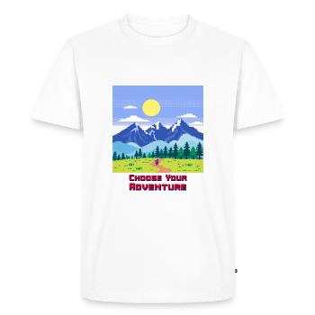 Retro Gaming Adventure - Men's Premium Organic T-Shirt - white - Front - Nico (187cm)