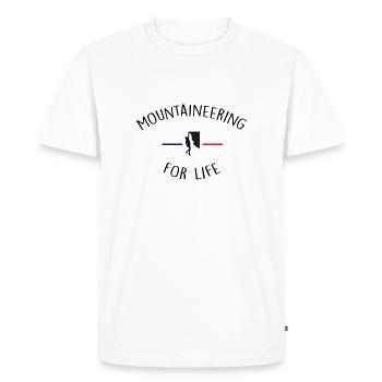 T shirt alpinisme homme - T-shirt Premium bio Homme - blanc - Devant - Nico (187cm)