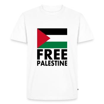 Free palestine - T-shirt Premium bio Homme - blanc - Devant - Nico (187cm)